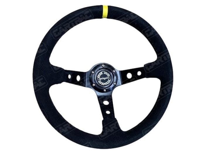 Springalex Rally Escort Mk1 & Mk2 Alcantara Steering Wheel, AVO Deep Dish (Yellow Band ...
