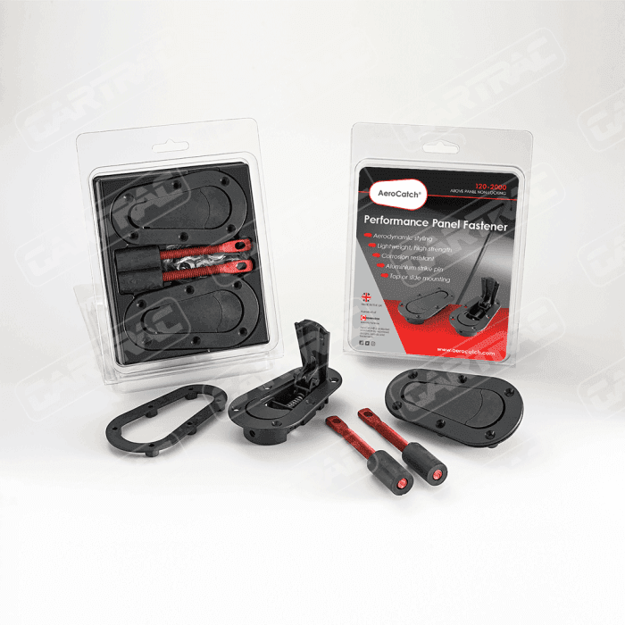 Aerocatch Aerocatch AC120-2000 Black Flush Non-Locking Top Surface Mount Bonnet Kit