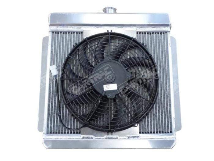 OEM Escort Mk1 & Mk2 Alloy BDA Radiator with Fan, Bracket, Sender Switch & Cap