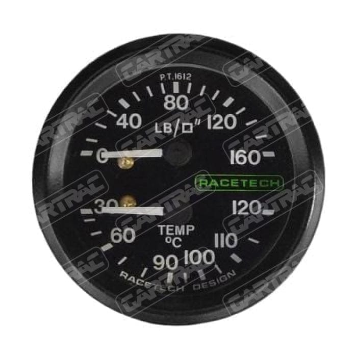 Racetech Racetech Oil Pressure(160PSI)/Oil Temperature Dual Gauge 12ft